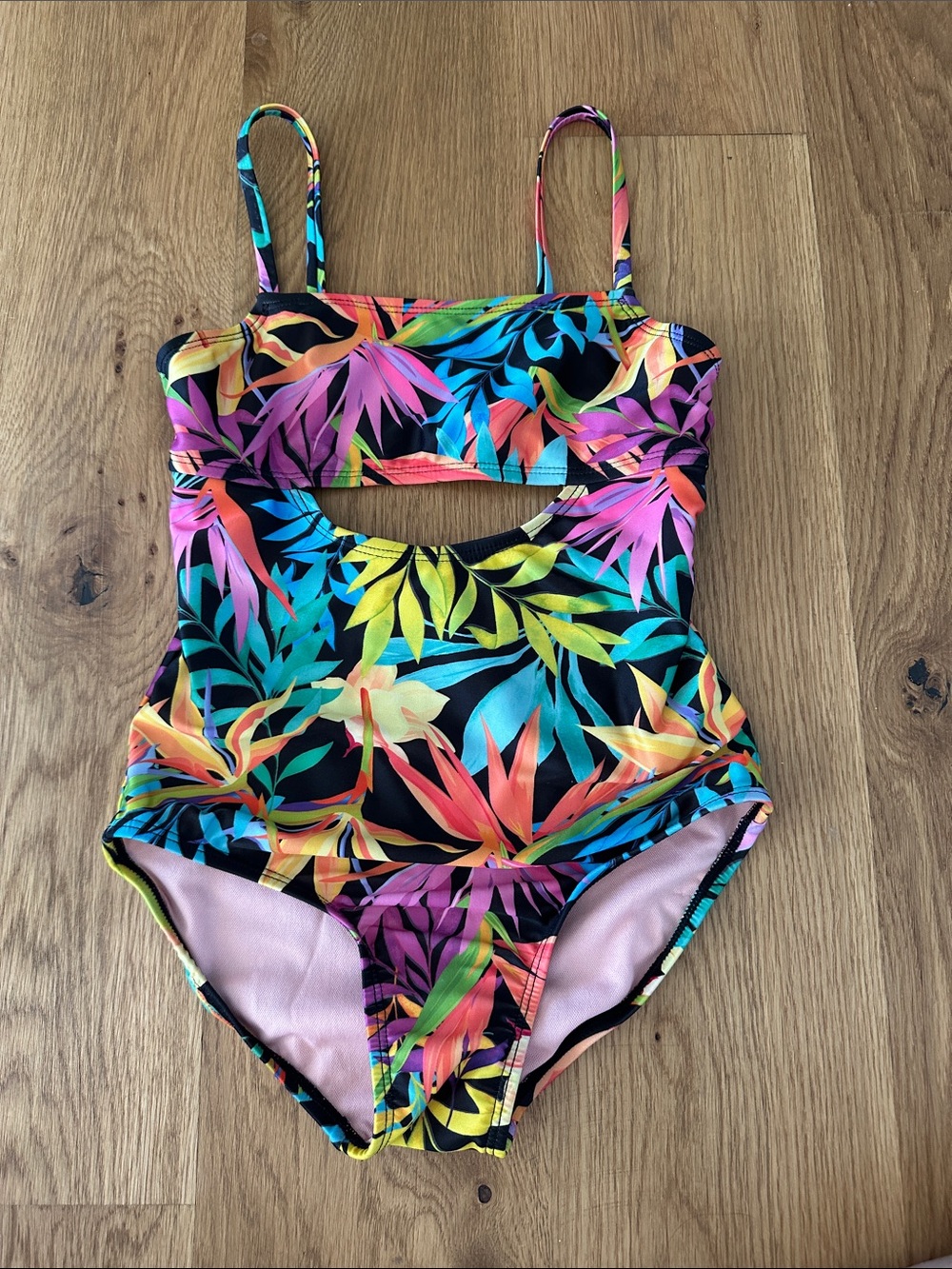 Target Kids One-Piece Swimsuit - Black Multi Tropical